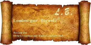 Lemberger Bennó névjegykártya